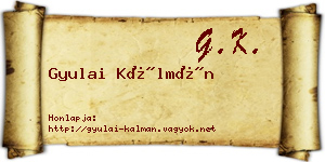 Gyulai Kálmán névjegykártya